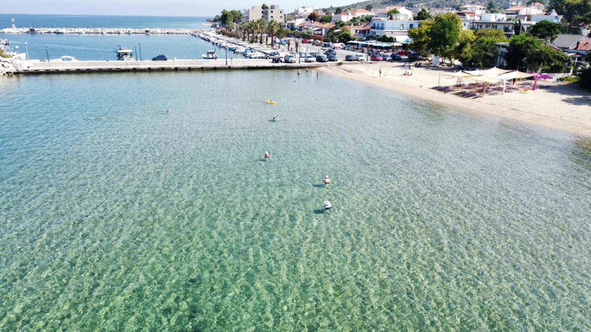 Beachfront Apartment Thassos Skala Kallirakhis Bagian luar foto